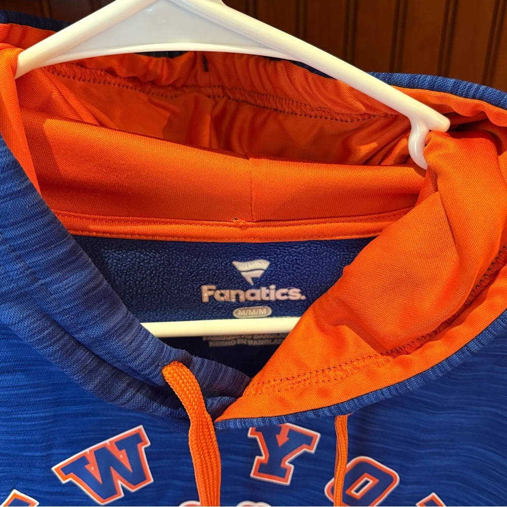 New York Mets men’s MLB Hoodie. Sharp blue/orange w/logos throughout. Medium‎ - Picture 5 of 6